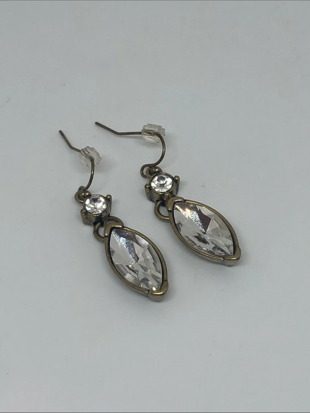 Clear Crystal Marquise Drop Earrings - Women Jewelry NWOT